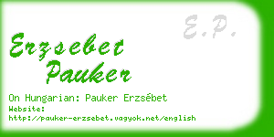 erzsebet pauker business card