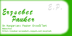 erzsebet pauker business card